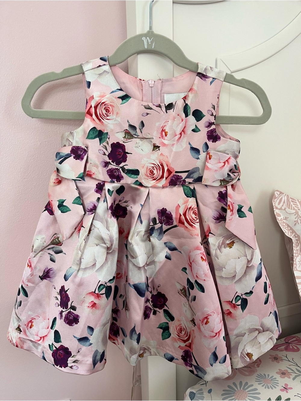 Rare Editions Pink Floral Fit-and-Flare Dress